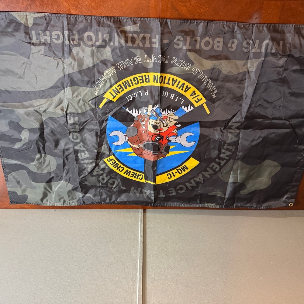 F/4 Aviation Regiment MQ-1C Gray Eagle Maintenance Team Camo Flag Banner